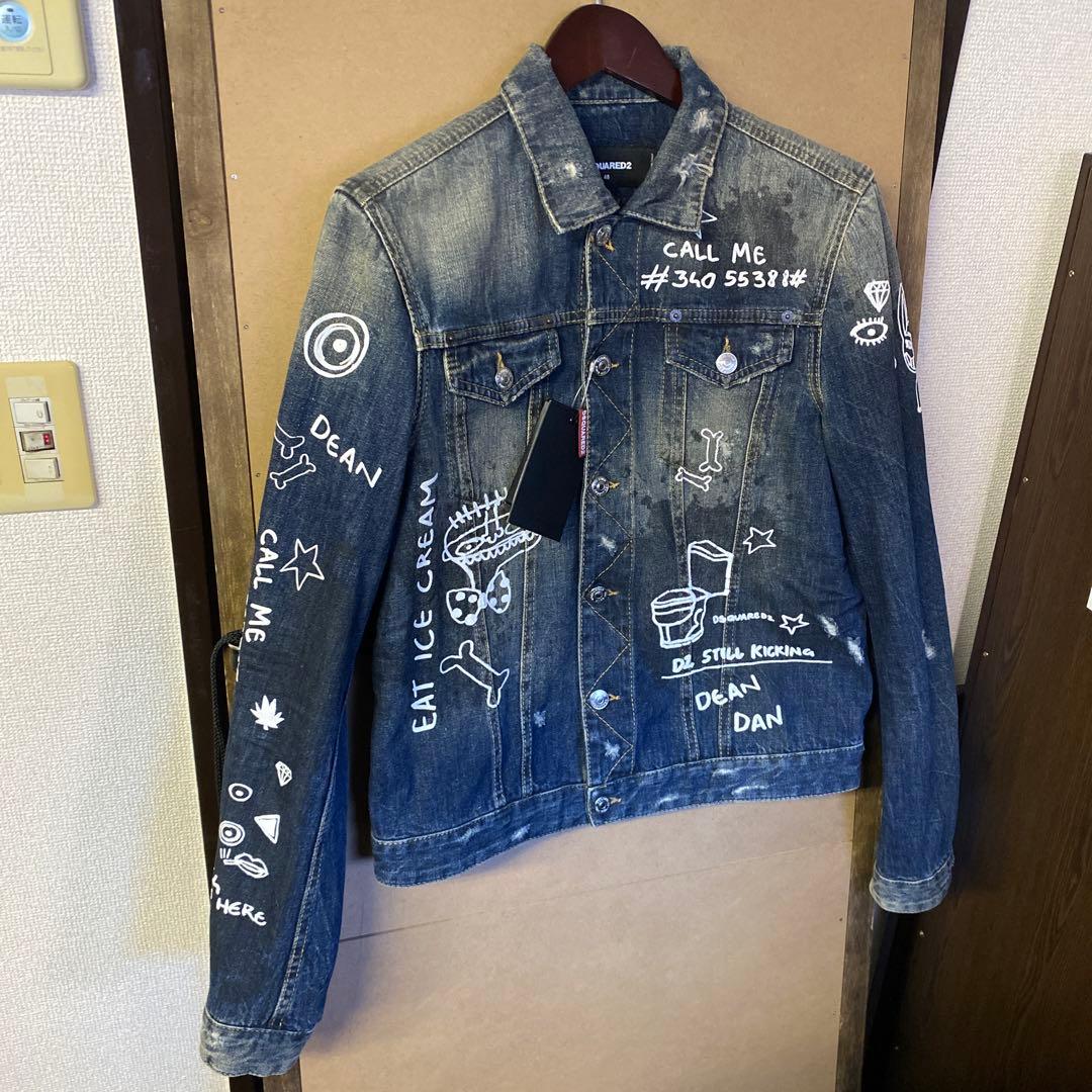 【新品】DSQUARED2 ペイント デニムジャケット 48 Mサイズ