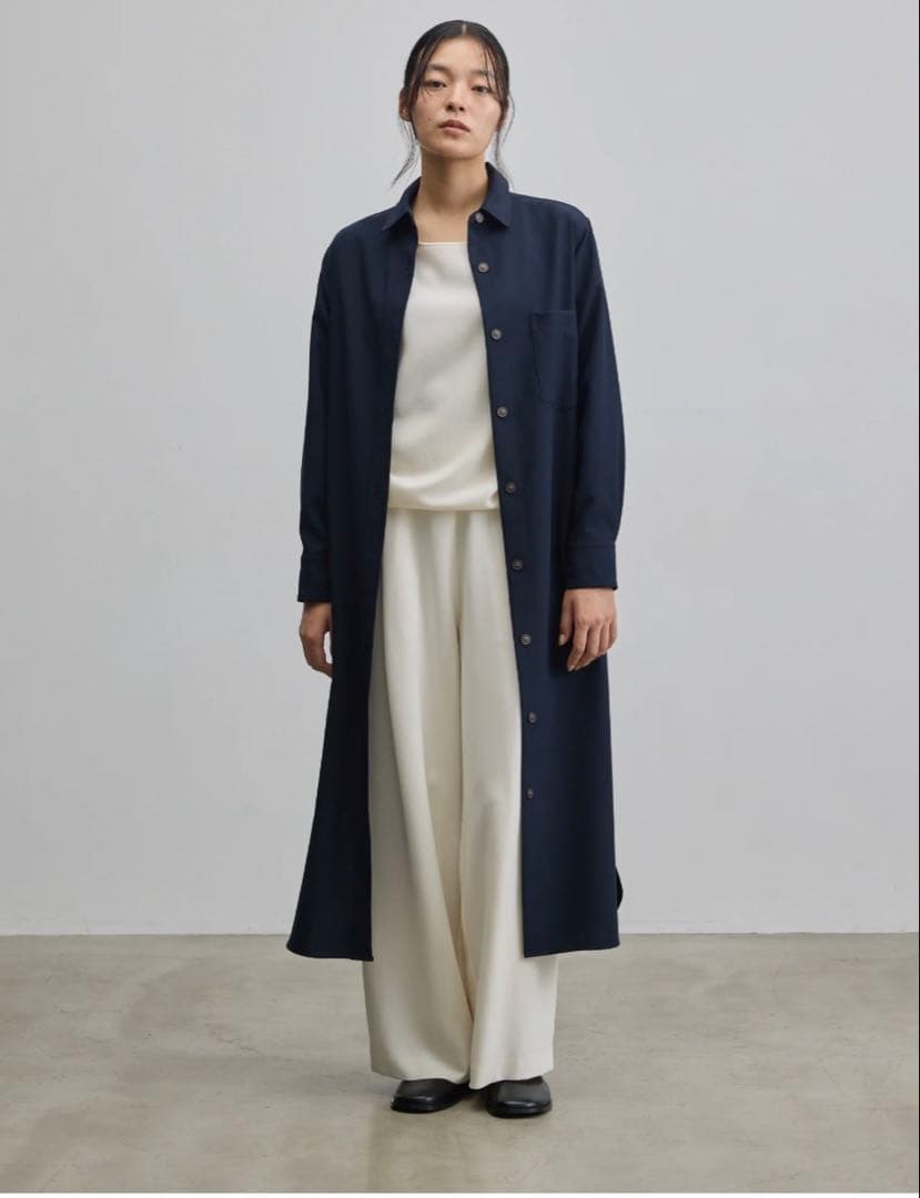 SOÉJU ネイビー ソフトオックスシャツワンピース M