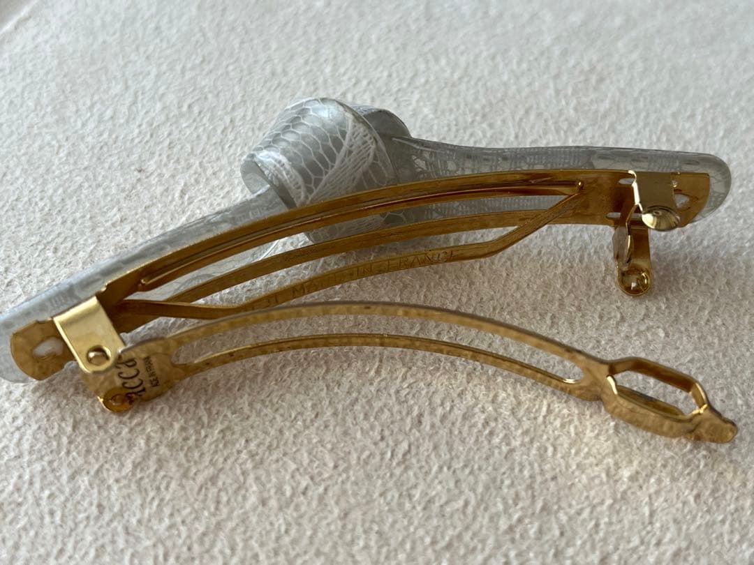 アッカ ホワイトレース バレッタ、ヘアゴムセット