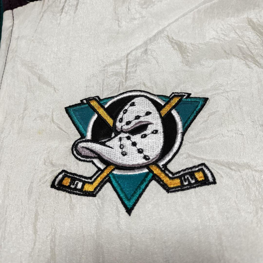 FANS NHLマイティーダックス中綿ナイロンジャケットパーカー　ヴィンテージ