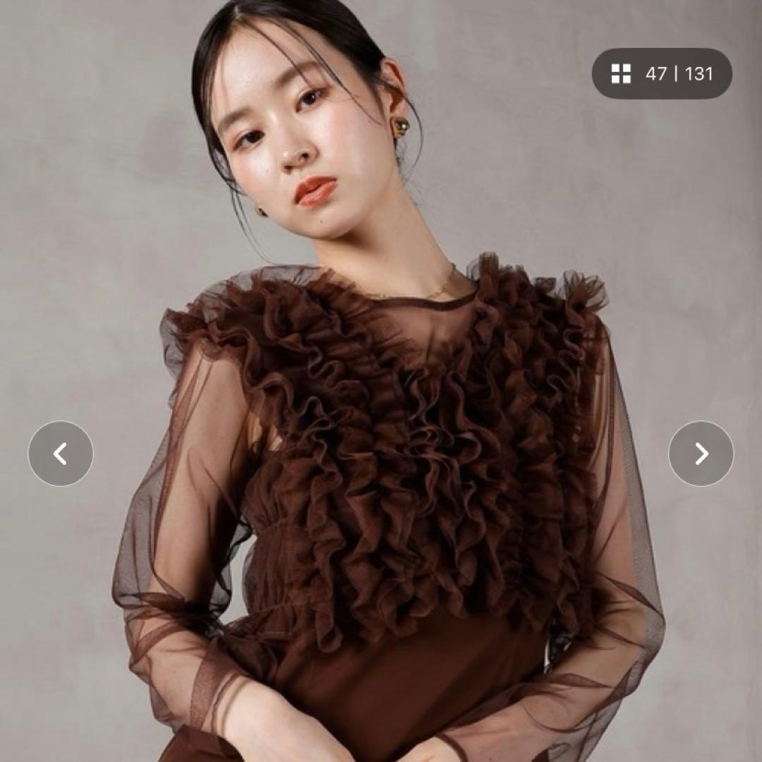 フリルベスト付きシアードレス3点セット