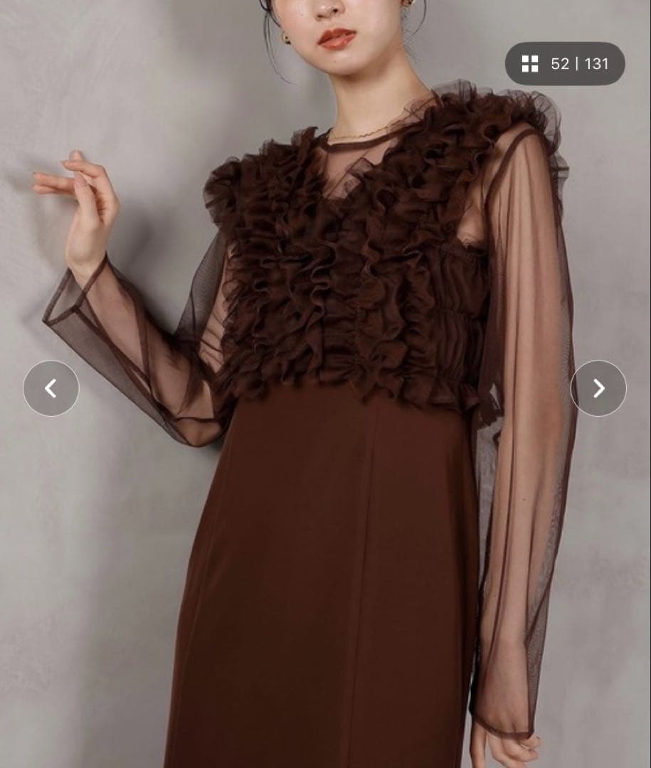 フリルベスト付きシアードレス3点セット