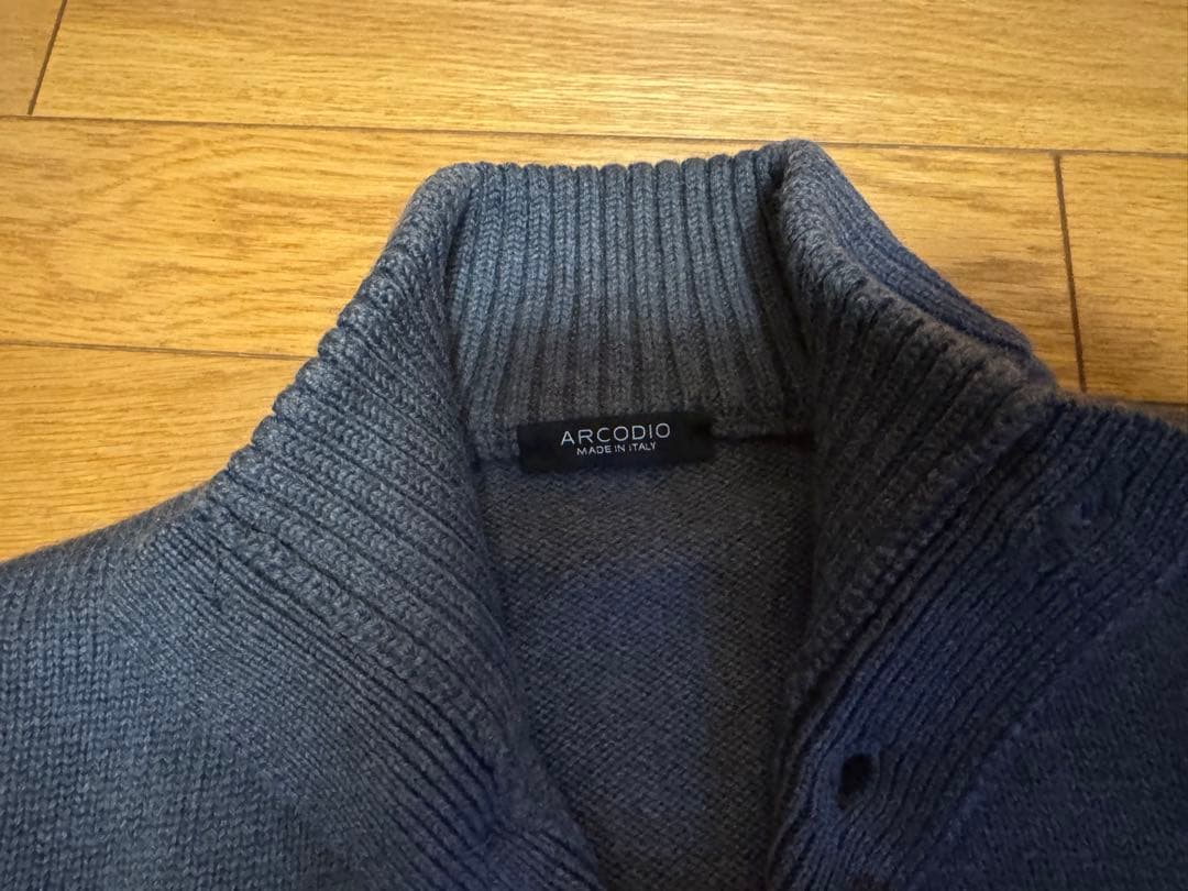 【美品】ARCODIO 5G ドライバーズニット グレー　イタリア製