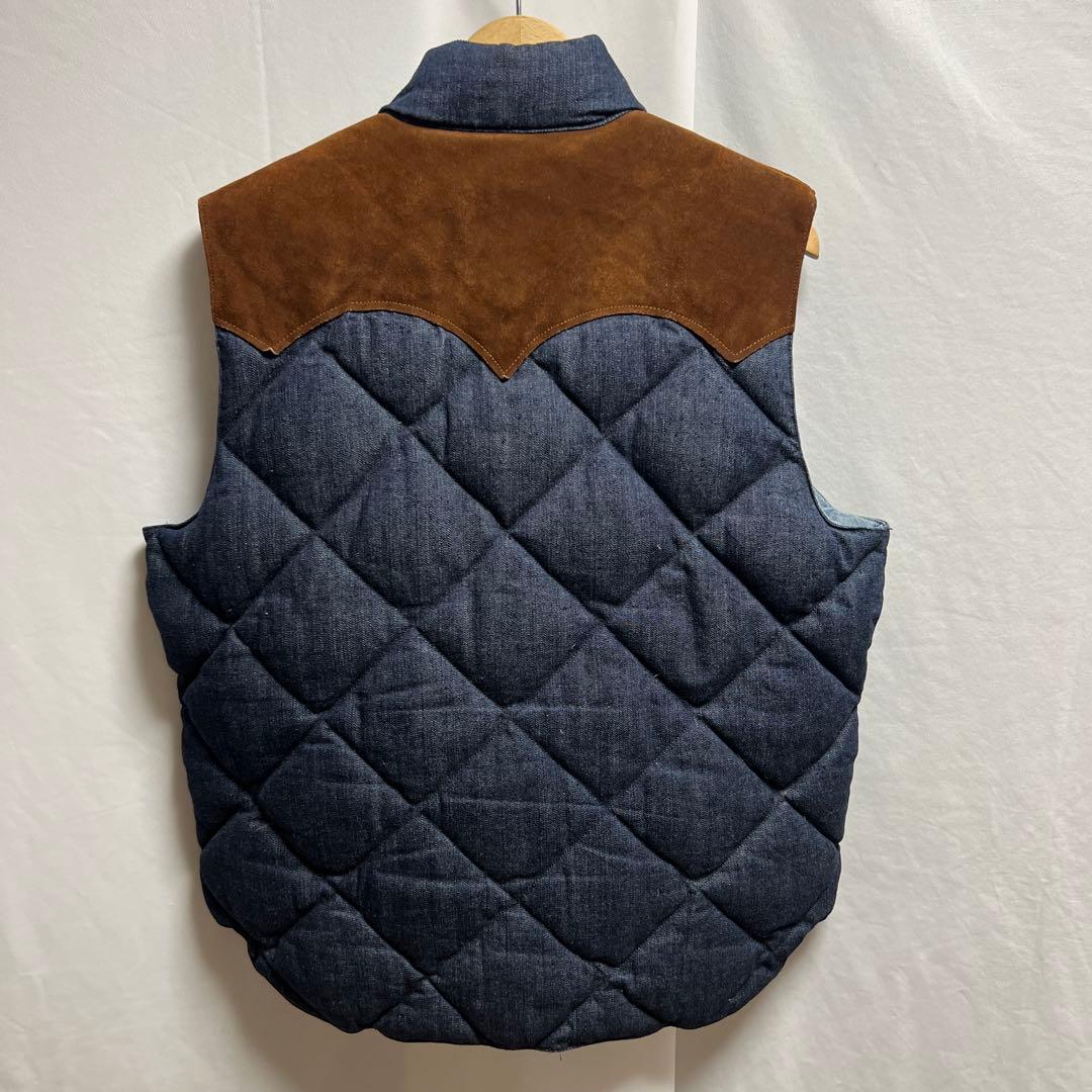 SUGAR CANE レザーヨーク デニムダウンベスト　キルティング　インディゴ