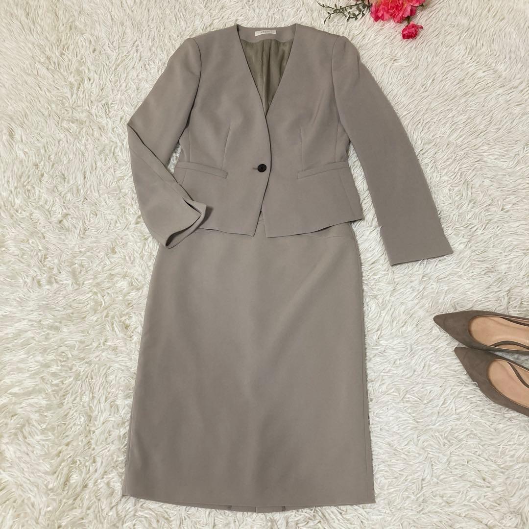 美品✨EPOCA エポカ スカートスーツ セットアップ 42 ベージュ XL上品