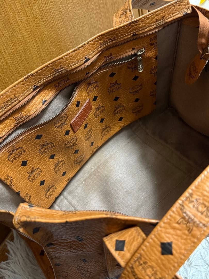 MCM ブラウン レザー トートバッグ ヴィセトス柄