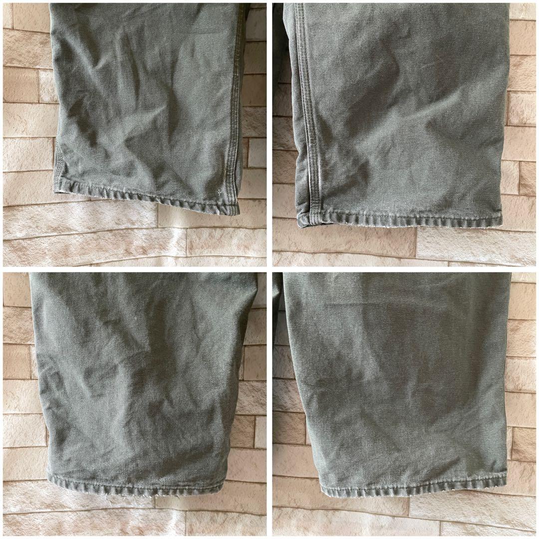 カーハート ペインターパンツ ダック地 革パッチ カーキ 42×32