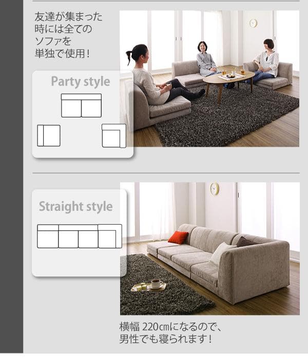 フロアコーナーソファ　３点セット　 背もたれロータイプ　モスグリーン