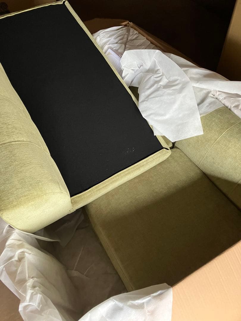 フロアコーナーソファ　３点セット　 背もたれロータイプ　モスグリーン