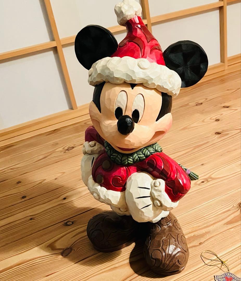 美品ディズニー ミッキー クリスマス サンタ 人形 ジム•ショア オブジェ箱付き
