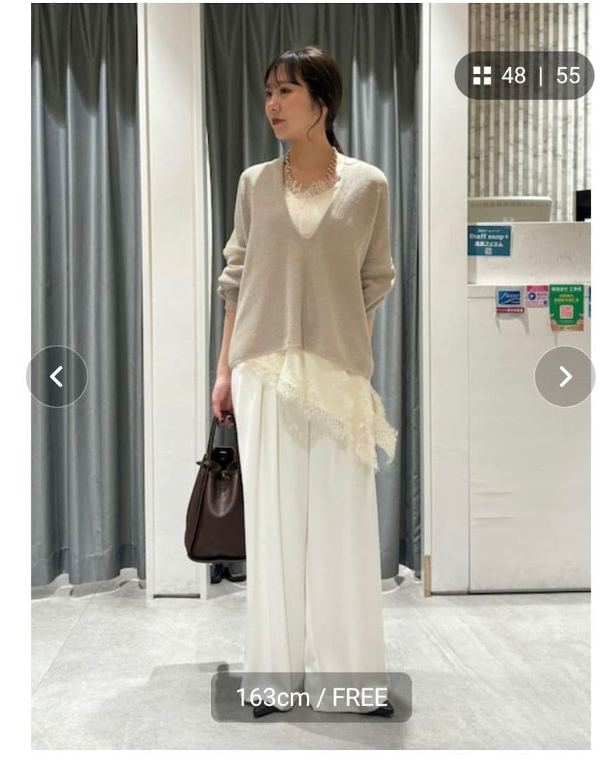 DouDouショート丈アシメレースキャミ