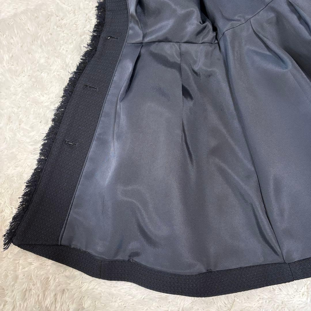 【定価2.5万】anuans　25年　ツイードフォルムジレトップス　ネイビー