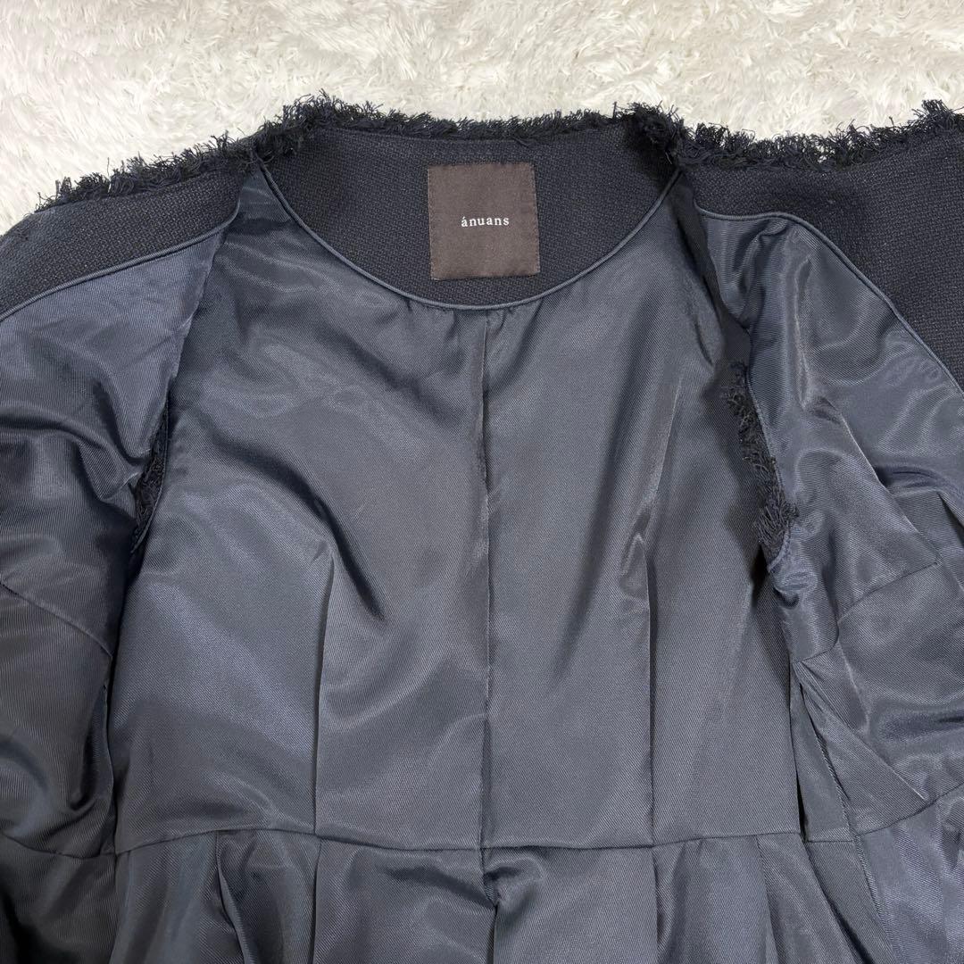 【定価2.5万】anuans　25年　ツイードフォルムジレトップス　ネイビー