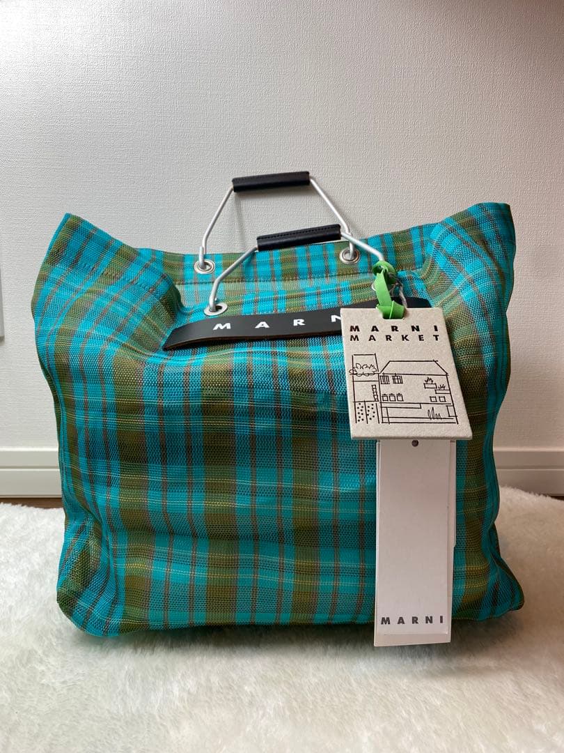 MARNI エコバッグ 大きめ 青・緑・茶