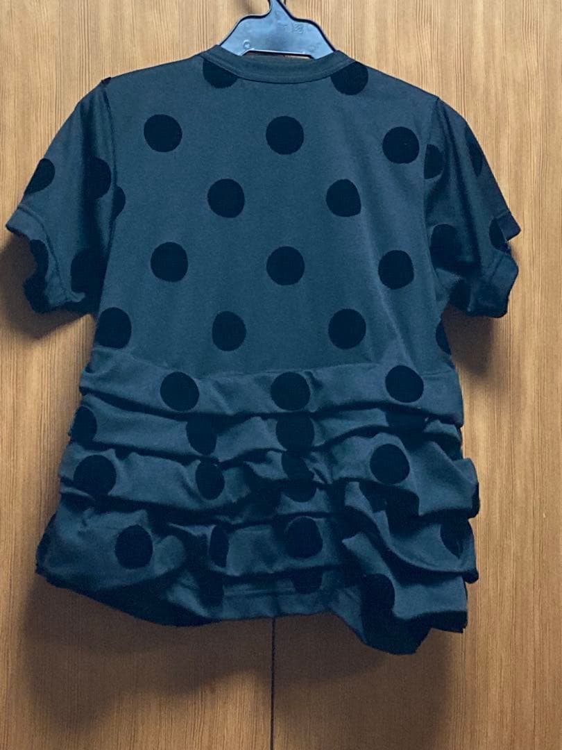 COMME des GARÇONS ドット柄フリルTシャツ XS