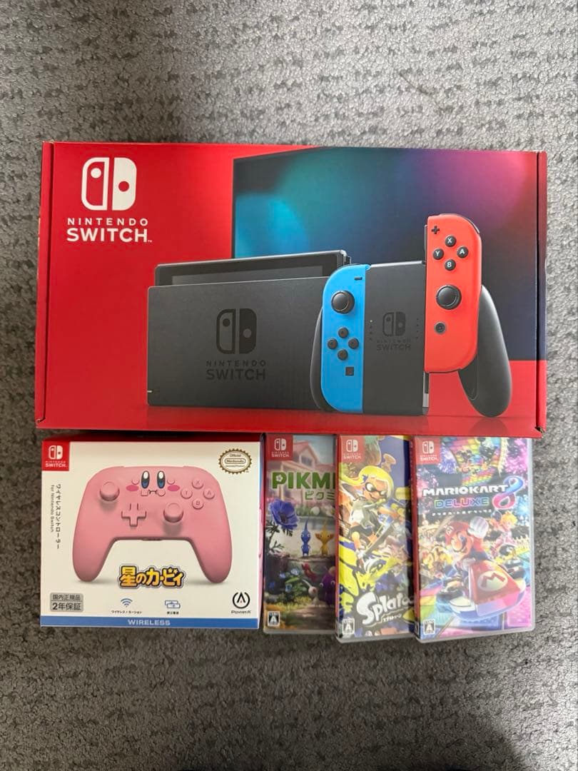 Nintendo Switch 本体 ソフト3つ、ワイヤレスコントローラー付き