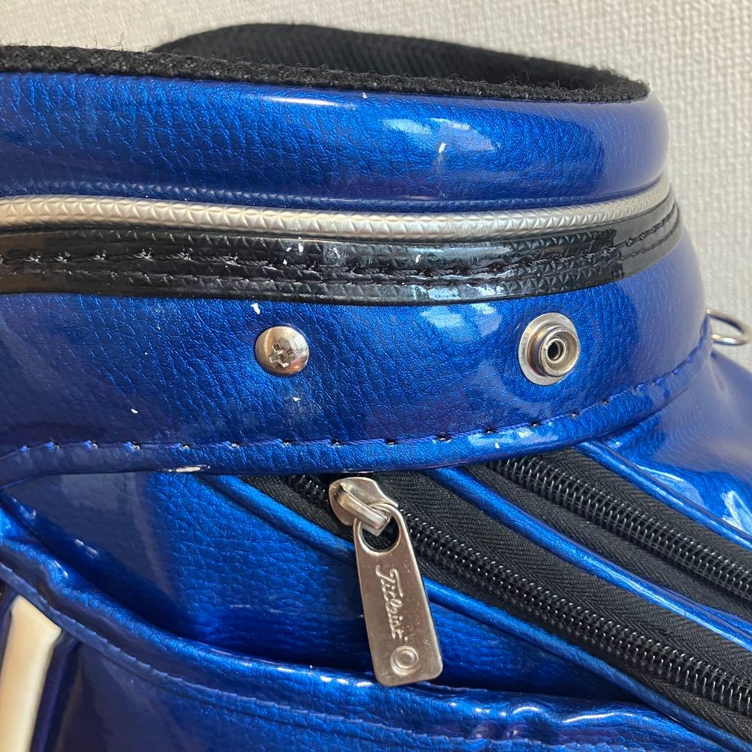 タイトリスト エナメルキャディバック　9.5インチ　青　ブルー