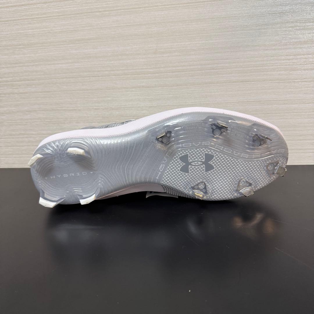 アンダーアーマー ベースボールスパイク 野球 金具 ハーパー8 グレー ホワイト