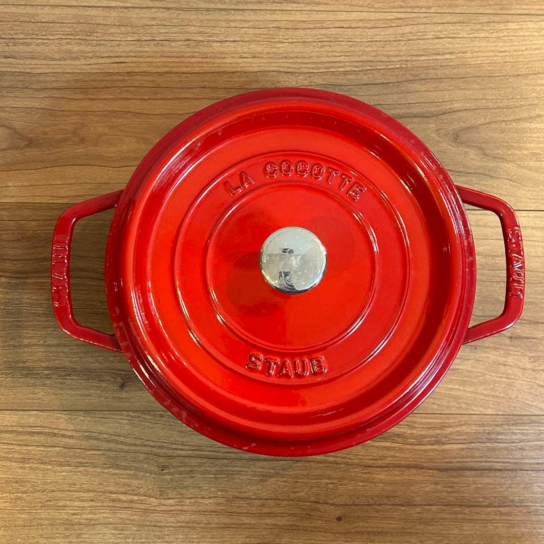 STAUB ストウブ　ピコ・ココット　ラウンド　22cm チェリー　両手鍋 赤