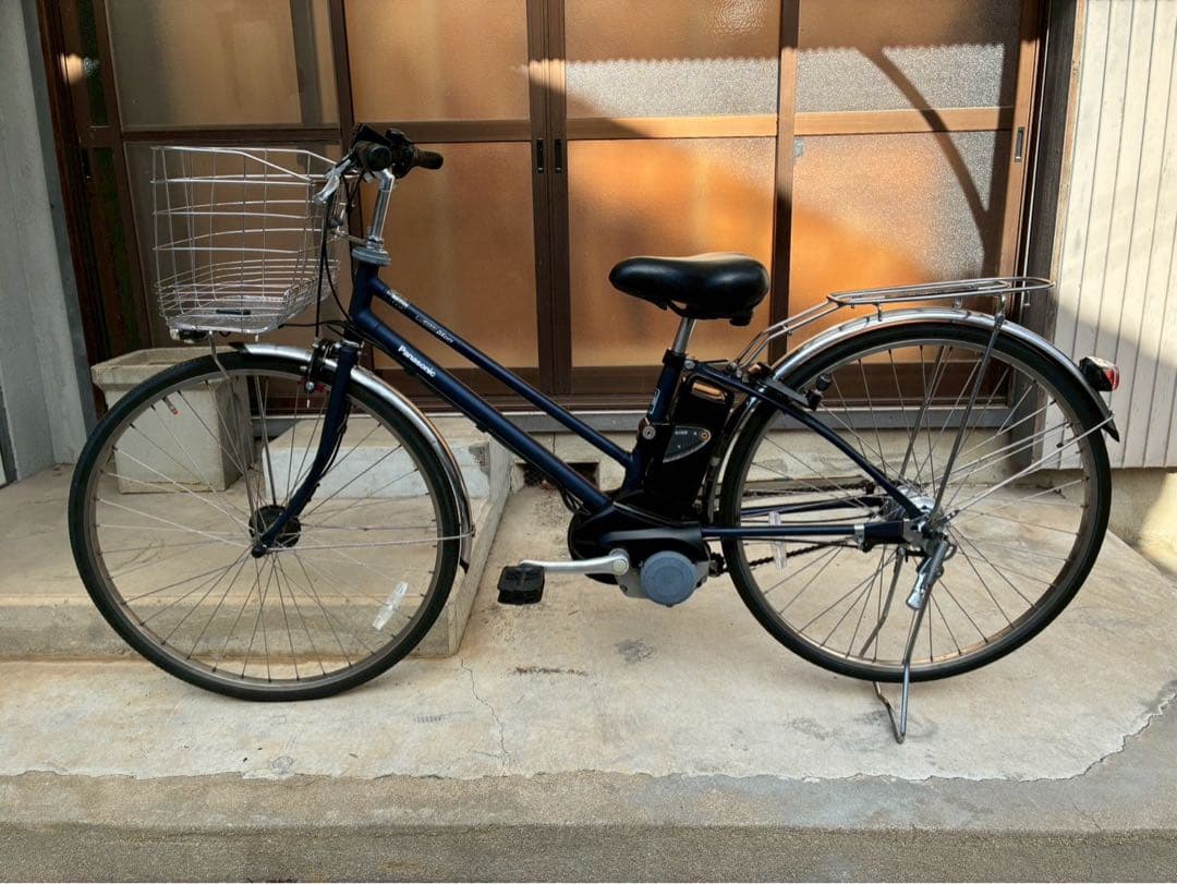 電動自転車　№8599 パナソニック ビビDXCITY 27インチ　紺