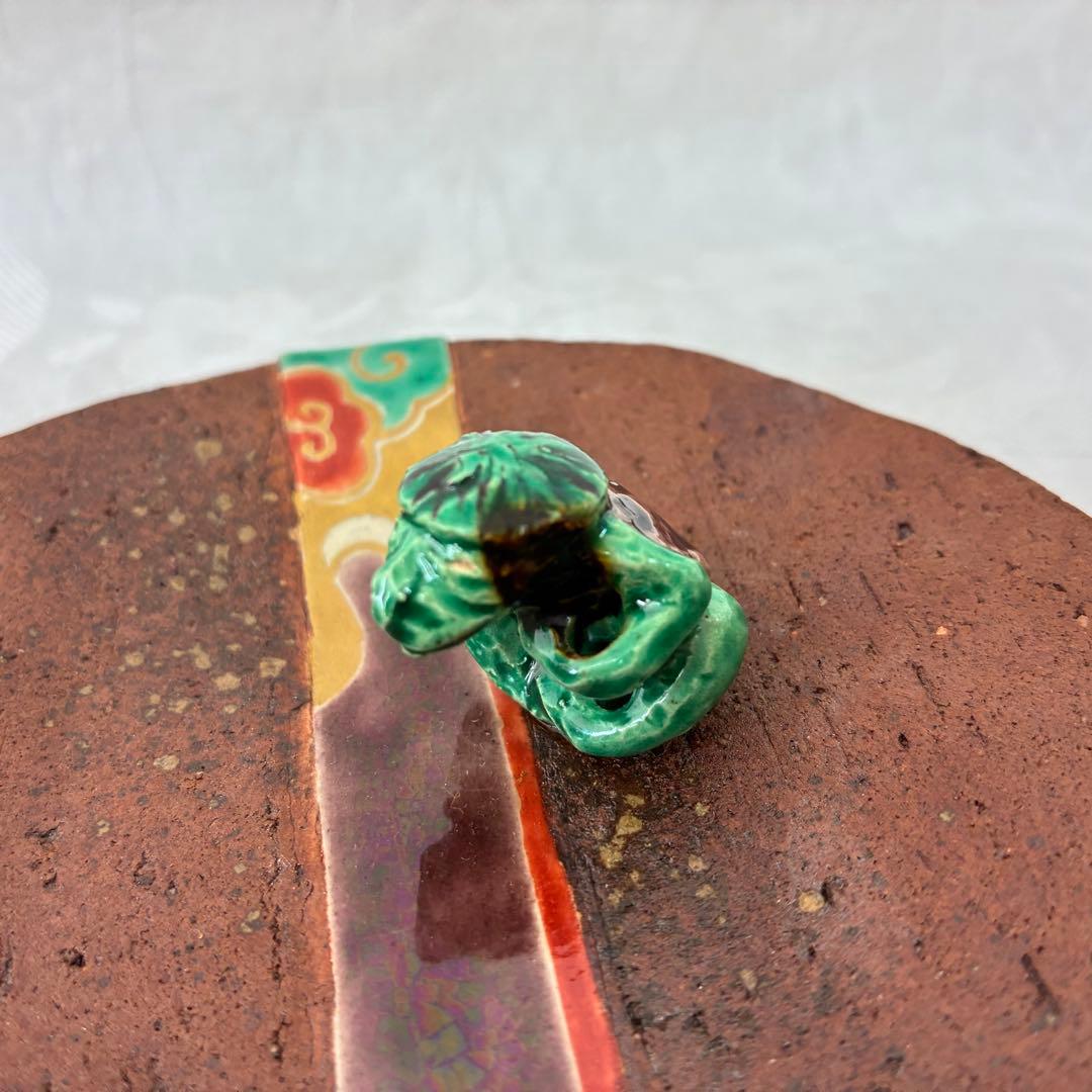 梅山窯 中村卓夫 河童 香器 カッパの変わったお香立て 陶芸 皿 桐箱入り