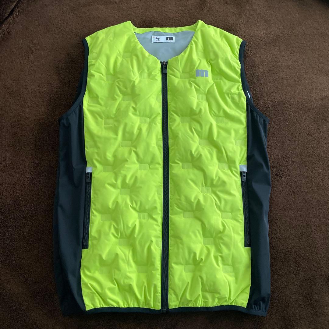 マンシングウェア　ダウンベスト　蛍光イエロー