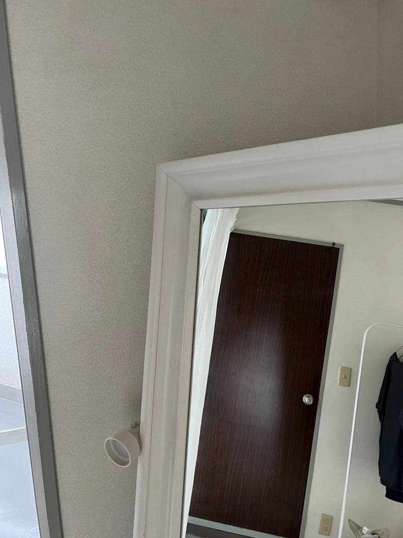 大型フレーム付きスタンドミラー ホワイト