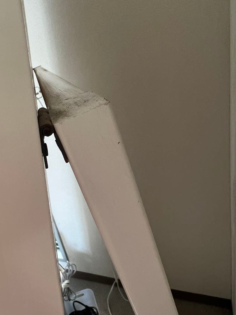 大型フレーム付きスタンドミラー ホワイト