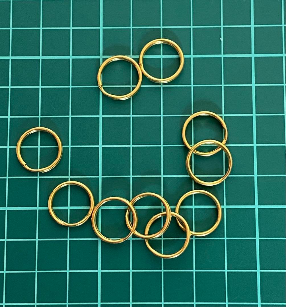 二重カン 真鍮製二重リング キーホルダー　200点セット