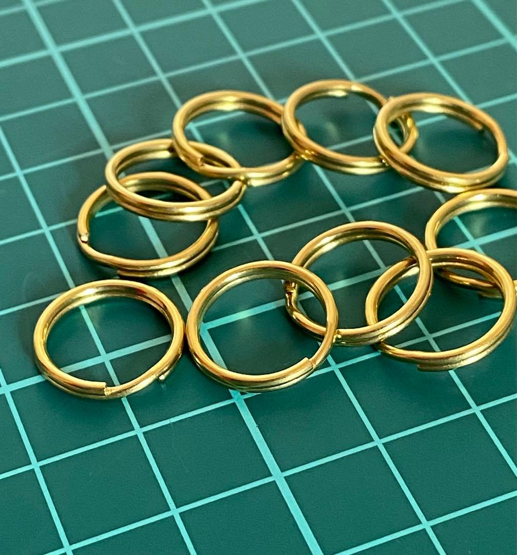 二重カン 真鍮製二重リング キーホルダー　200点セット