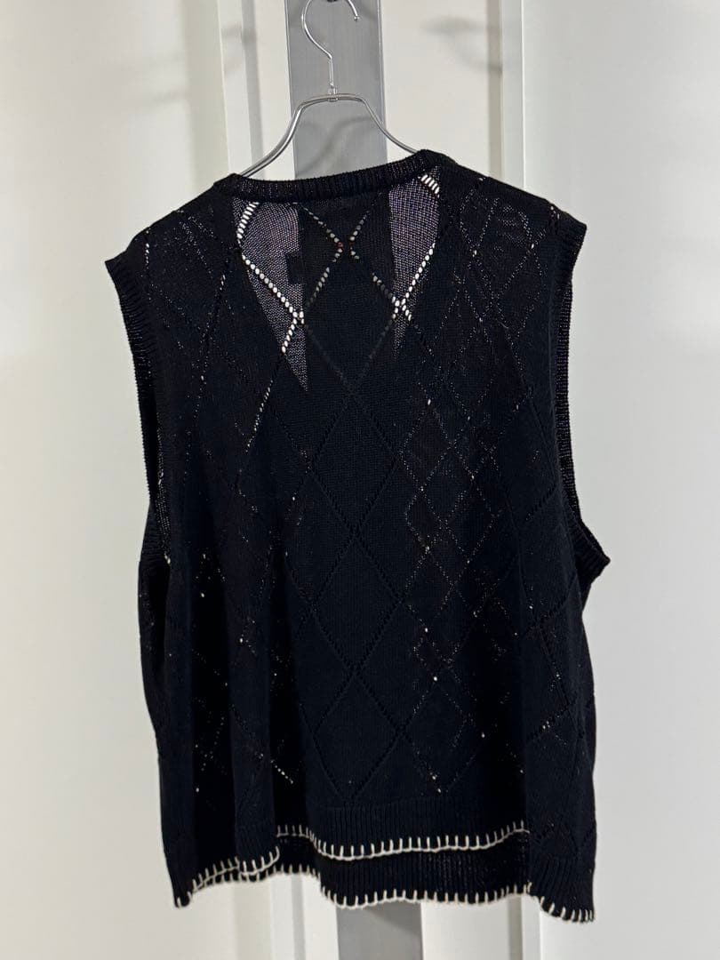 マ*ン様 貴重 21SS DAIRIKU ニットベスト アーガイル 刺繍