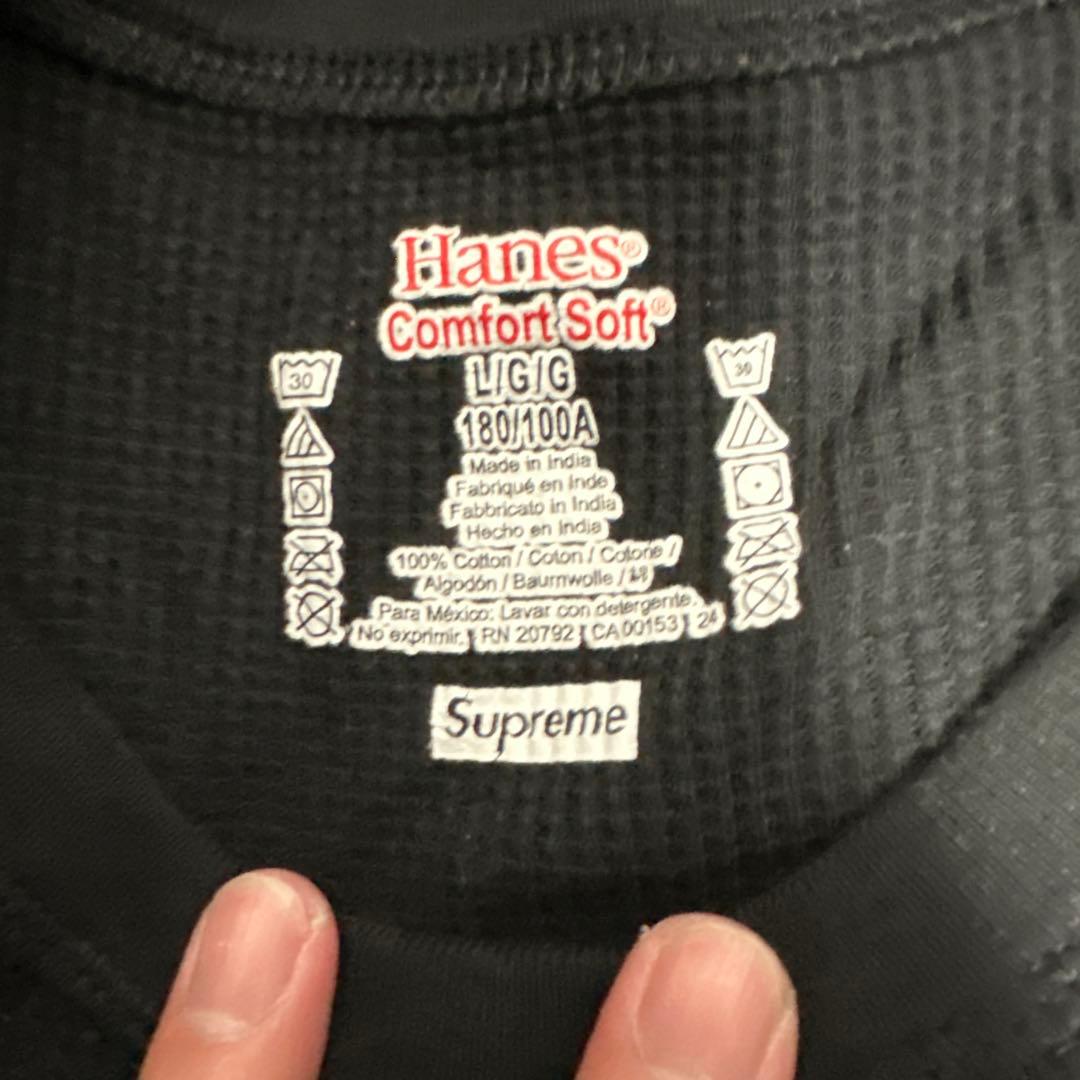 Supreme Hanes Bones Thermal ボーン 骨 サーマル 黒