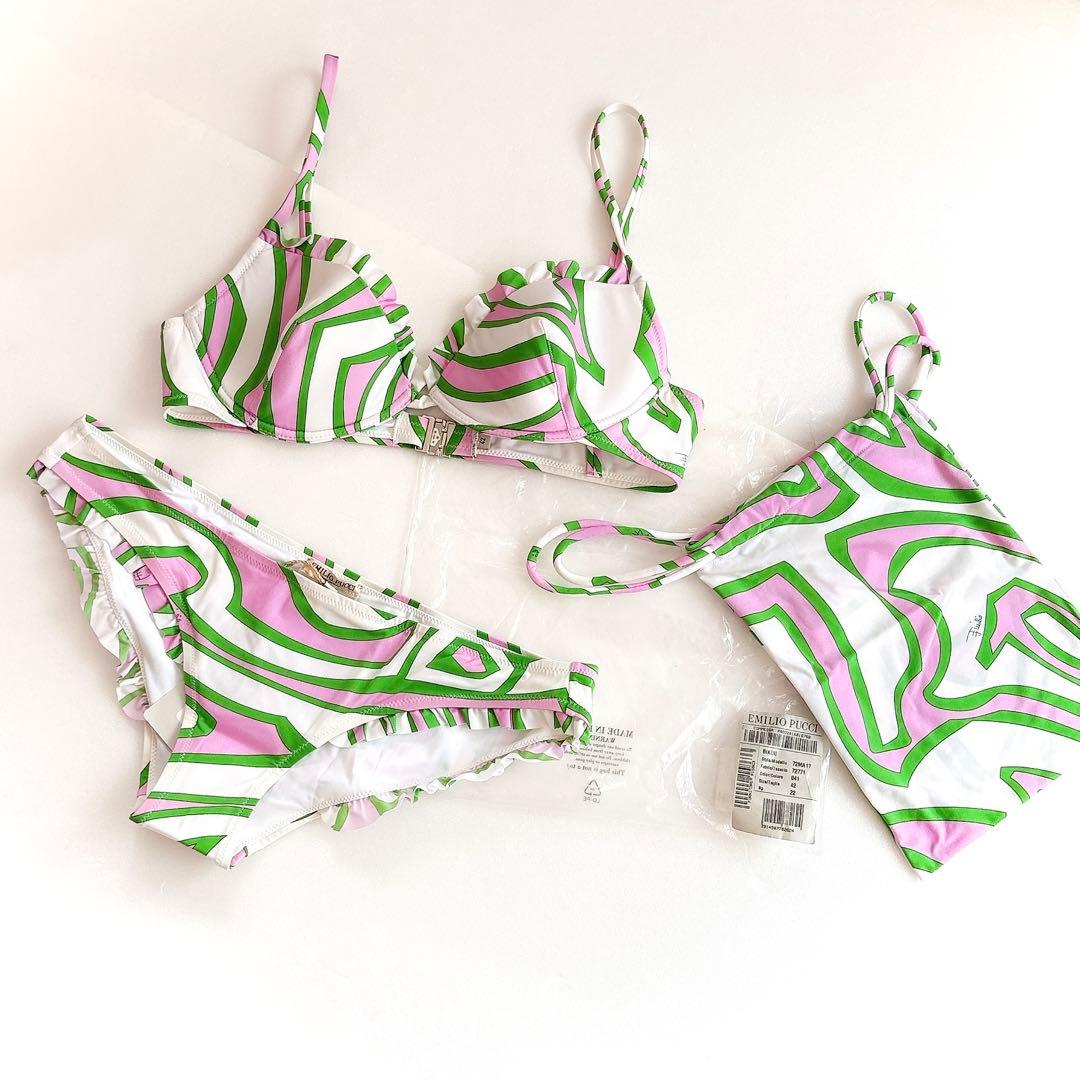 新品☆EMILIO PUCCI ビキニ IT42 ピンク×グリーン