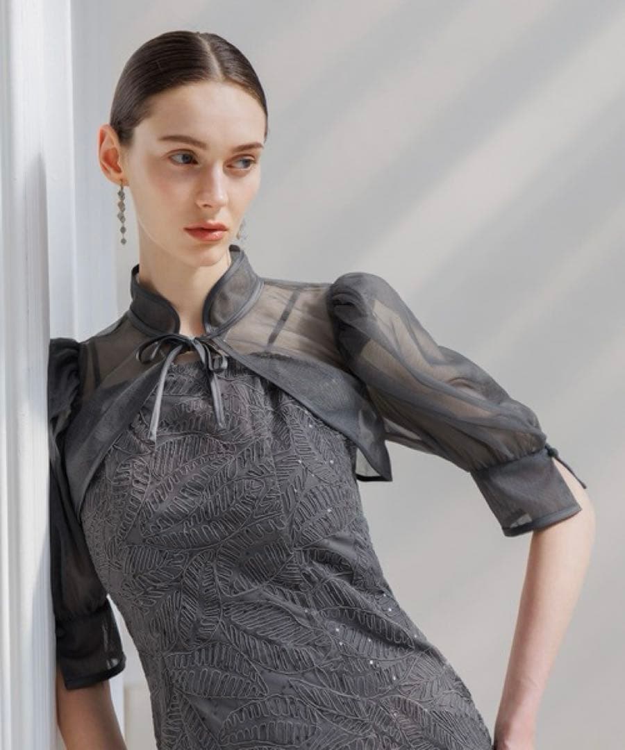 leja スパンコールボタニカルマーメイドボレロ2WAYドレス　結婚式