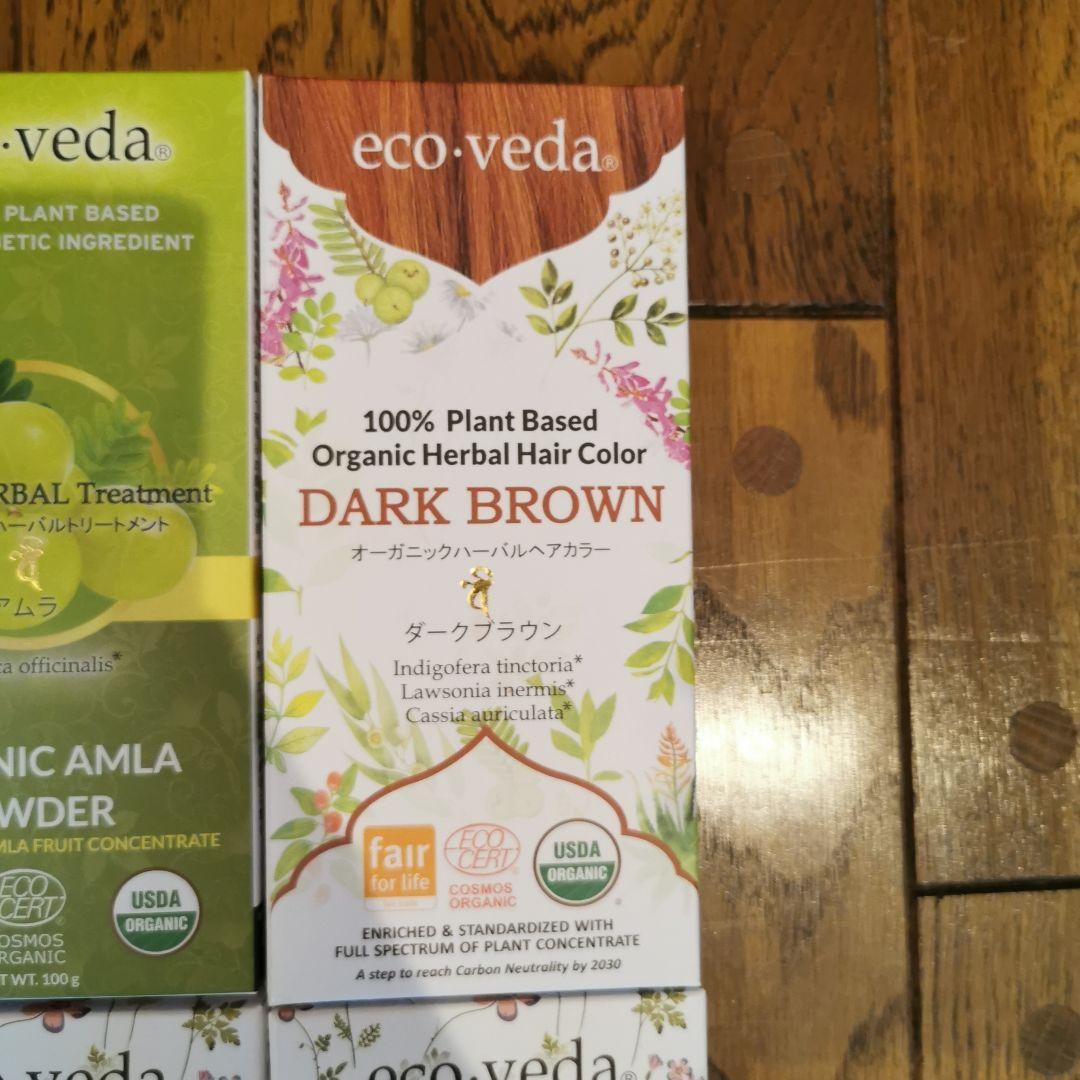 eco.veda ハーブシャンプー　みぐしすまし　ヘナ　ダークブラウン　アムラ