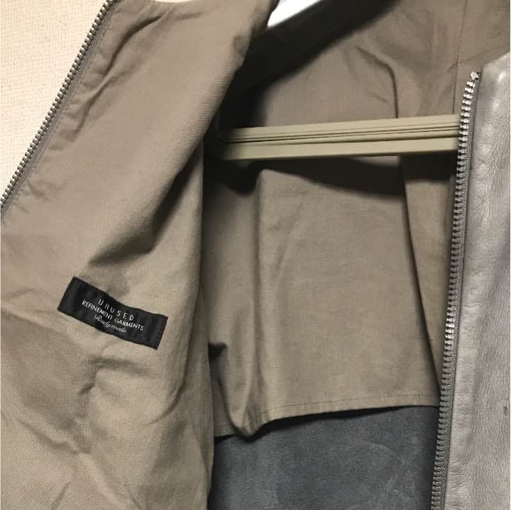 unused アンユーズド ノーカラーレザージャケット