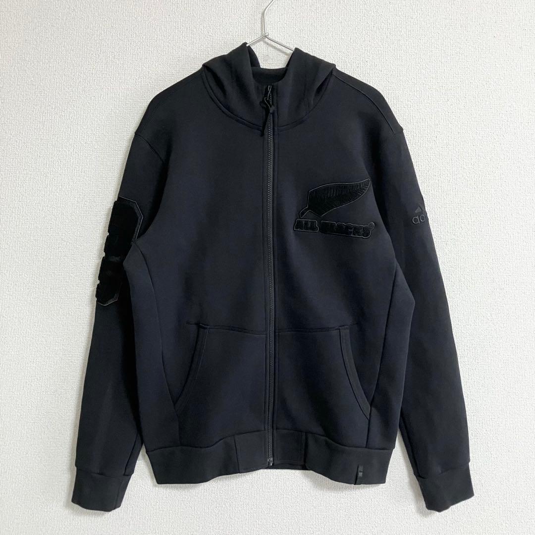 極美品　adidas オールブラックス フルジップ パーカー 2XL ブラック