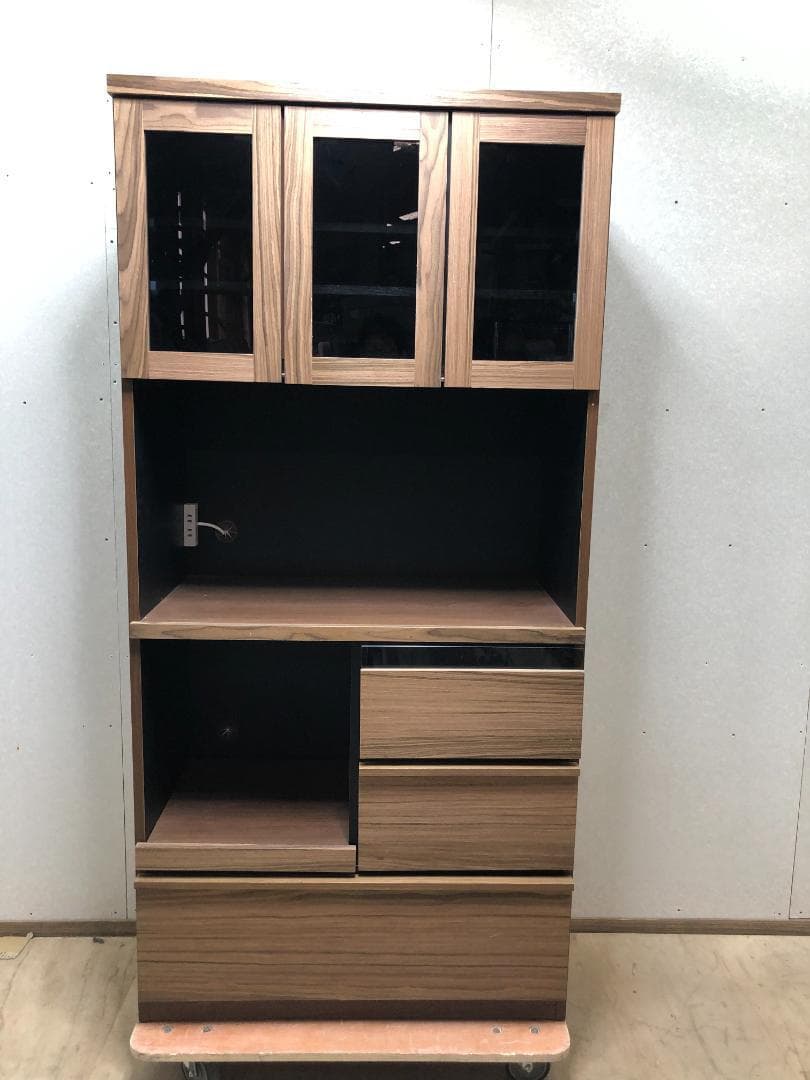 美品 入江木工 キッチンボード レンジボード 食器棚 250318-1