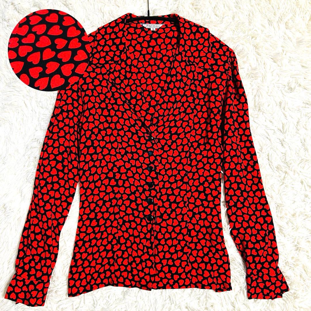 イヴサンローラン ハート柄 ブラウス シャツ YSL Saint Laurent