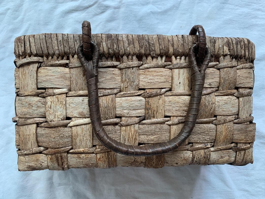 山葡萄 かごバッグ 網代編み 籠 手提げ 内布付きB