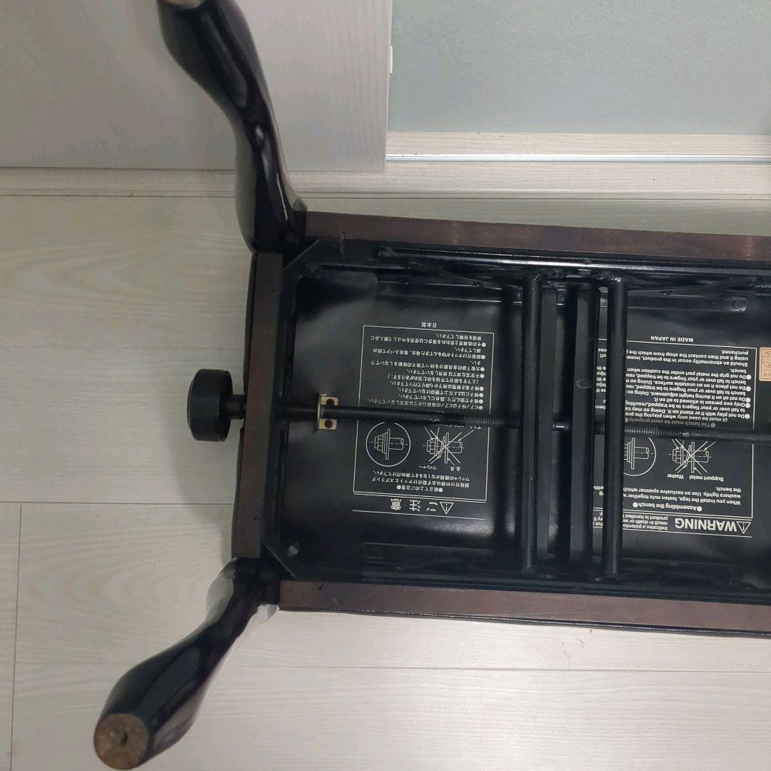 ピアノ椅子　猫足　レザー　高さ調整付き　日本製