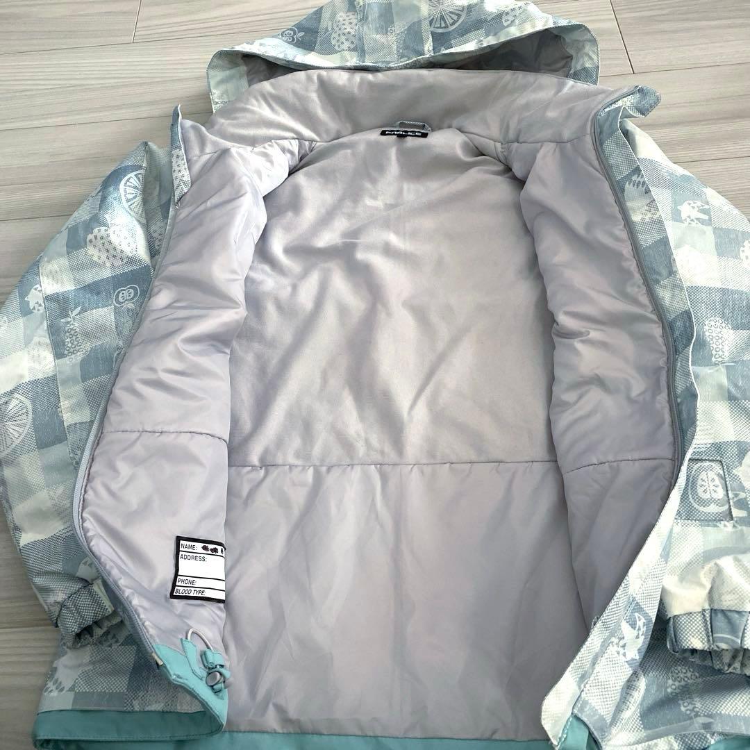 ２回着用品　フルーツ、とり柄　キッズ160cmスキーウェア