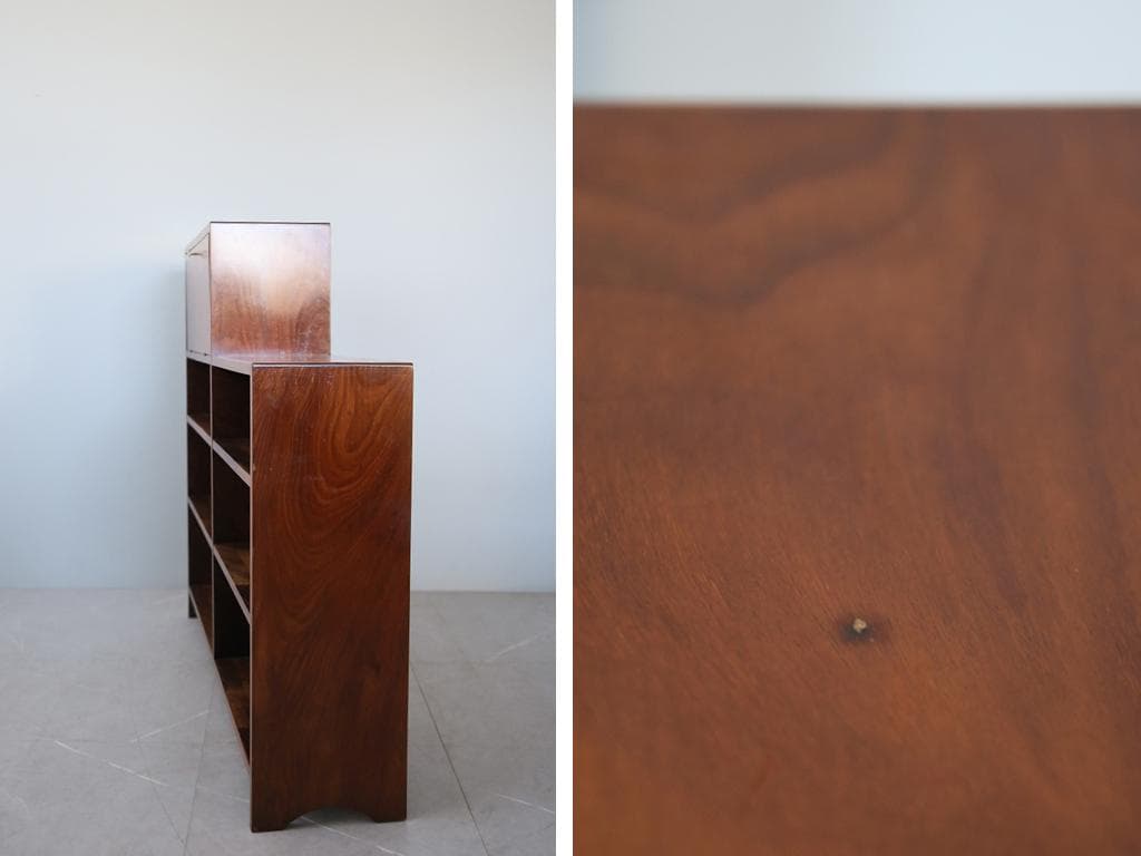 英国アンティーク本棚付きビューロー/収納机テーブル/飾り棚/収納棚(91-167