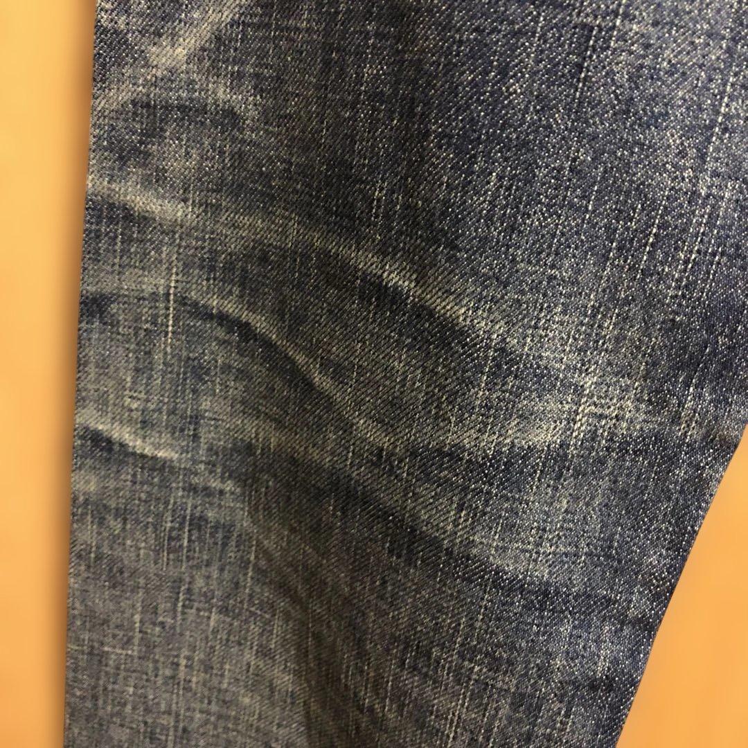 新品未使用　鬼ヒゲ加工　junhashimoto ダークブルー ストレートデニム