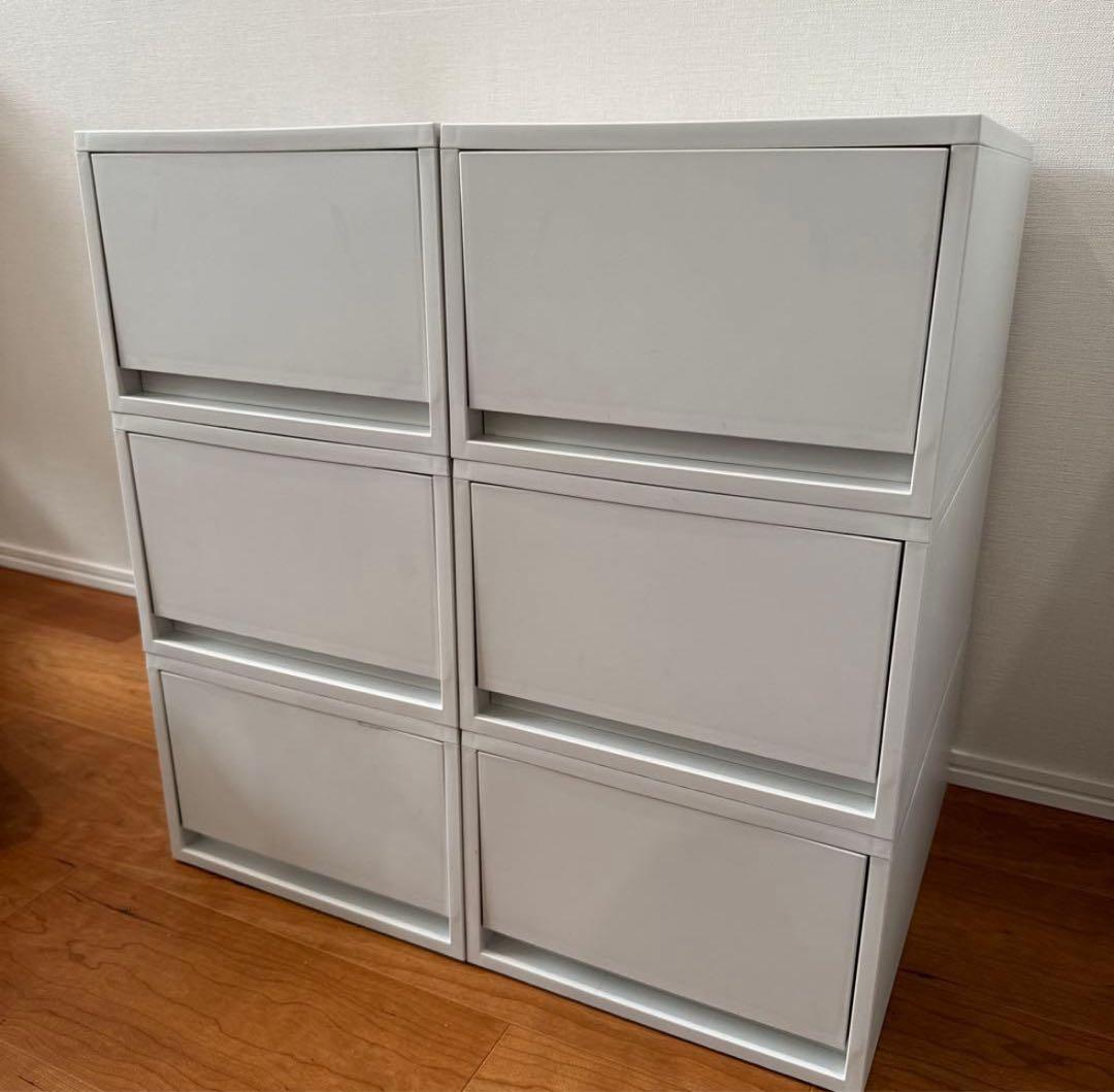 専用// 無印良品 ポリプロピレンケース・引出式・深型・ホワイトグレー