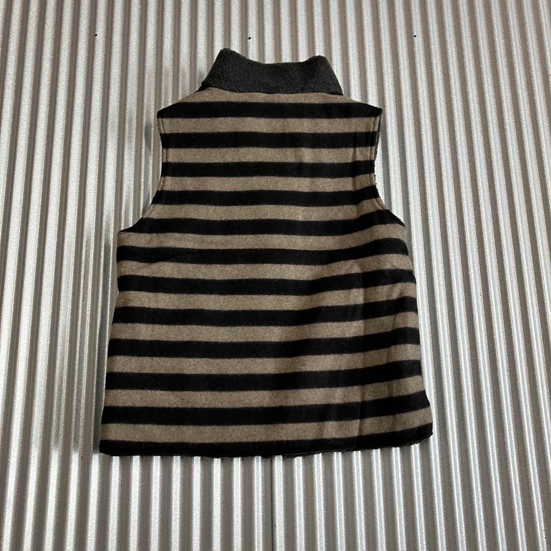 未使用　グリーンクロージング　ボアベスト　リバーシブル　ボーダー　L