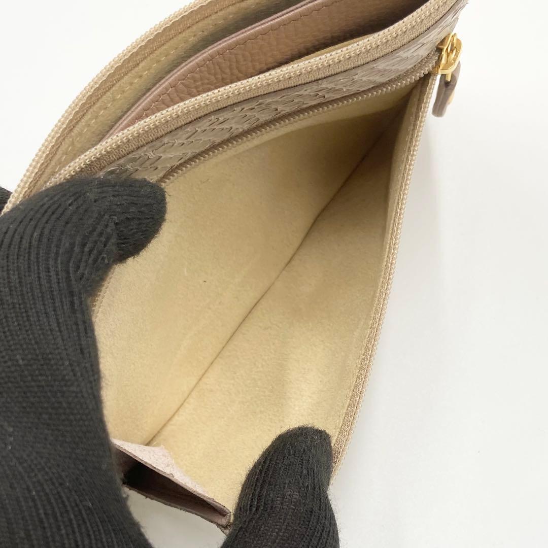 未使用級　アタオ　長財布　スリモ　パイソン　箔　レザー　ロゼ