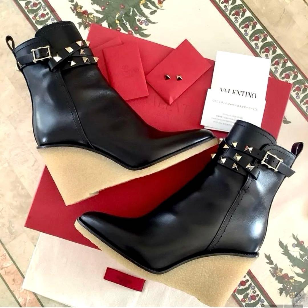 極美品! ヴァレンティノガラヴァーニ ロックスタッズ ショートブーツ 23㎝