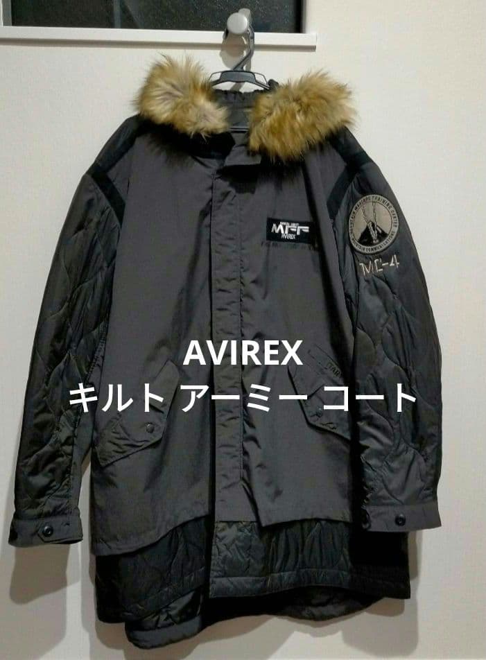 AVIREX アビレックス 長袖 キルト アーミー コート ジャケット