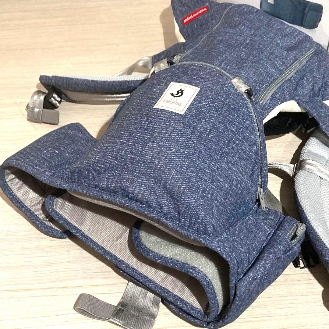 【超美品】ミキハウス×ポグネー ベビーキャリア　ヒップシート 抱っこ紐　コラボ